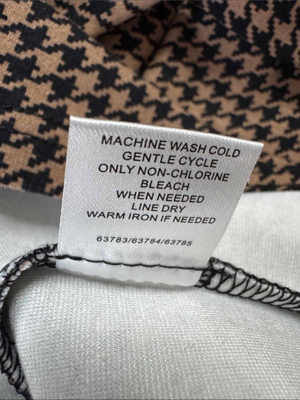 NWT41 Hawthorn Brown and Black Houndstooth Midi Dress with Tie Waist - Picture 4 of 7